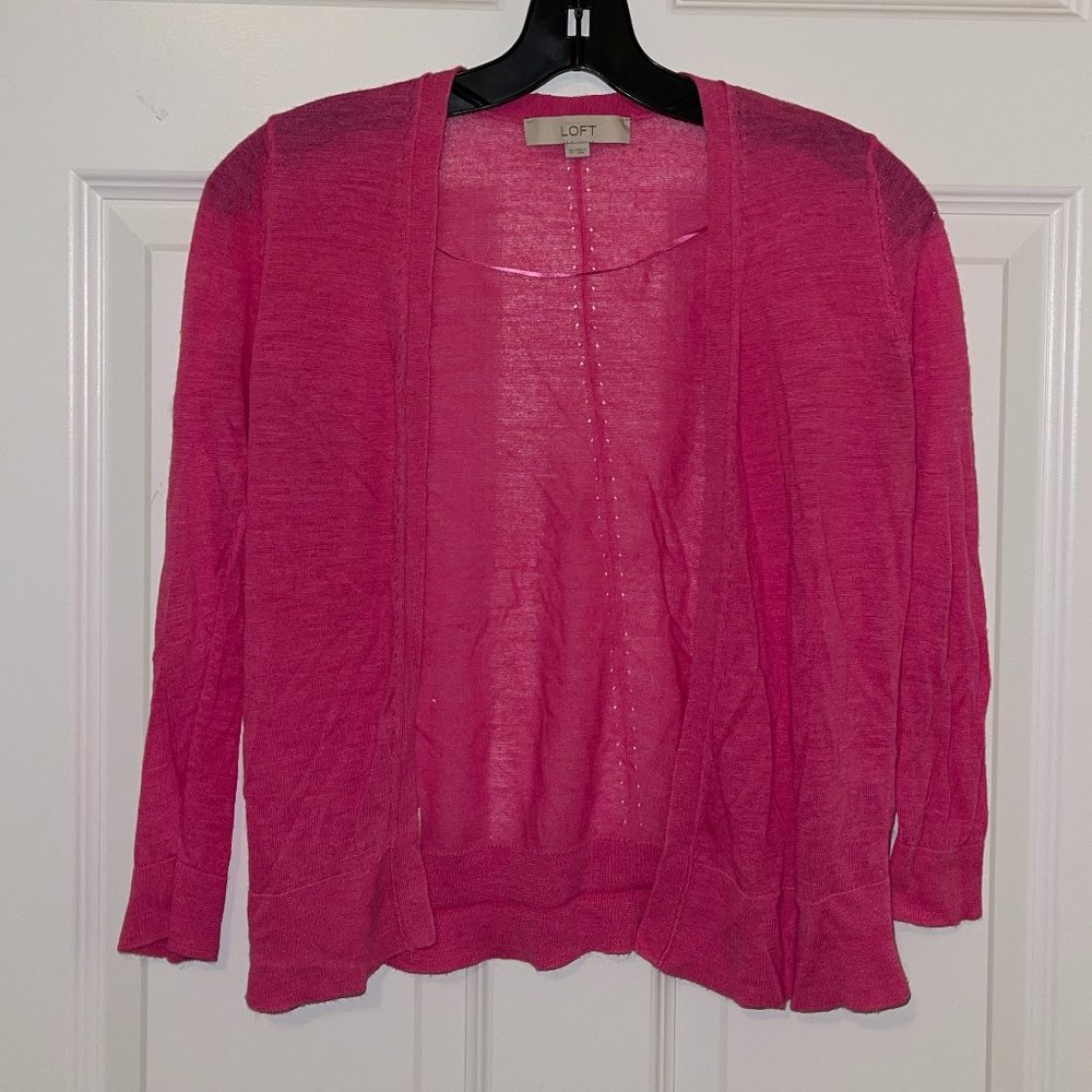 LOFT - Very Cute Barbie Pick Cardigan Adorable